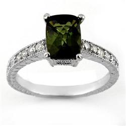 RING 2.15ctw ACA CERTIFIED DIAMOND & GREEN TOURMALINE