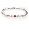 Image 1 : BRACELET 3.02ctw CERTIFIED DIAMOND & MULTI-SAPPHIRE