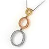 Image 1 : ACA CERTIFIED 1.00ctw DIAMOND NECKLACE THREE-TONE GOLD