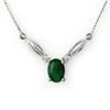 Image 1 : NECKLACE 1.30ctw ACA CERTIFIED DIAMOND & EMERALD