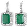Image 1 : EARRINGS 3.50ctw CERTIFIED DIAMOND & EMERALD 14KT GOLD