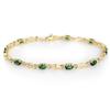 Image 1 : ACA CERTIFIED 2.80ctw EMERALD BRACELET 14KT YELLOW GOLD