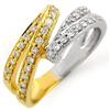 Image 1 : RIGHT-HAND 0.75 ctw ACA CERTIFIED DIAMOND RING TWO-TONE