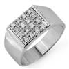 Image 1 : ACA CERTIFIED 0.25ctw DIAMOND MEN'S RING IN WHITE GOLD