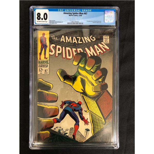 MARVEL COMICS THE AMZING SPIDER - MAN NO. 67 ( CGC GRADED 8 )