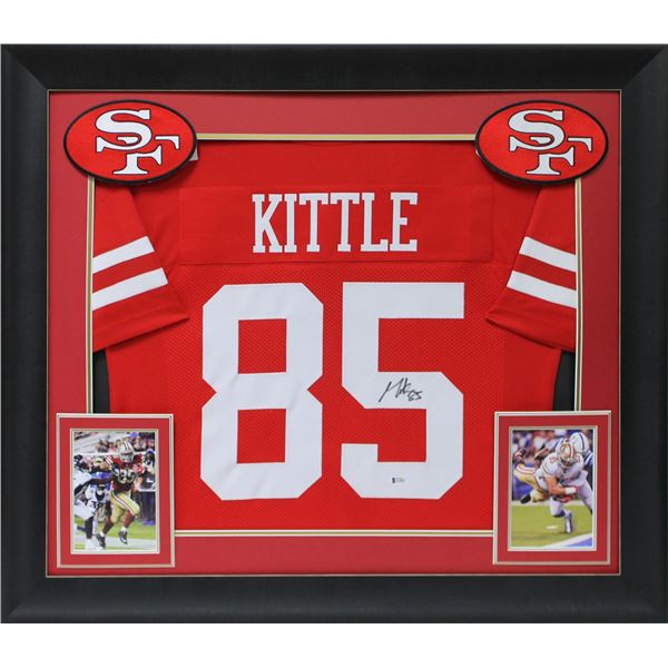 GEORGE KITTLE SIGNED AND FRAMED SAN FRAN 49ERS JERSEY ( BECKETT COA)