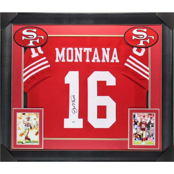 JOE MONTANA SIGNED AND FRAMED SAN FRANCISCO 49ERS JERSEY ( PSA COA)