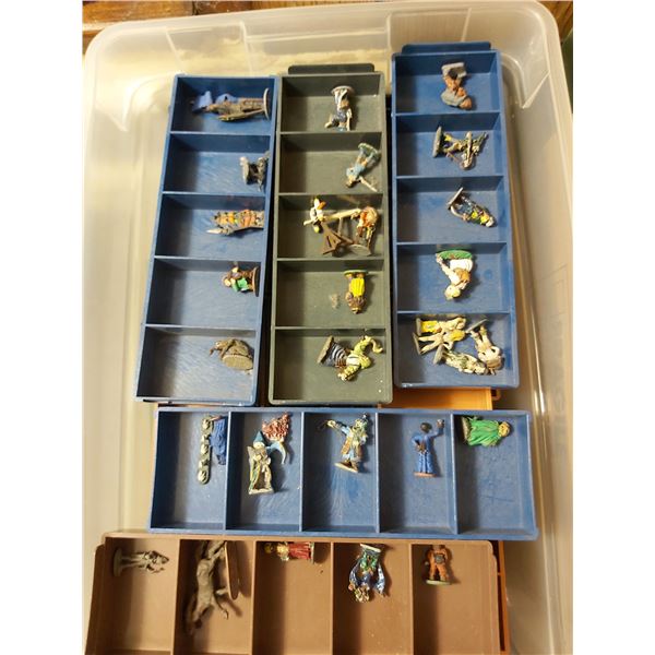 Container of mniture metal figurines Cat A