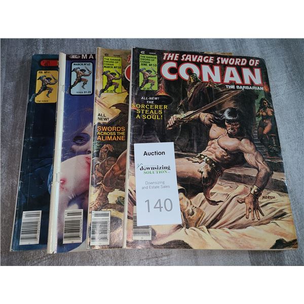 Marvel Comics The Savage Sword of Conan 1981& 1980 Cat A