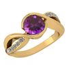 Image 1 : Certified 1.44 Ctw Amethyst And Diamond 14k Yellow Gold