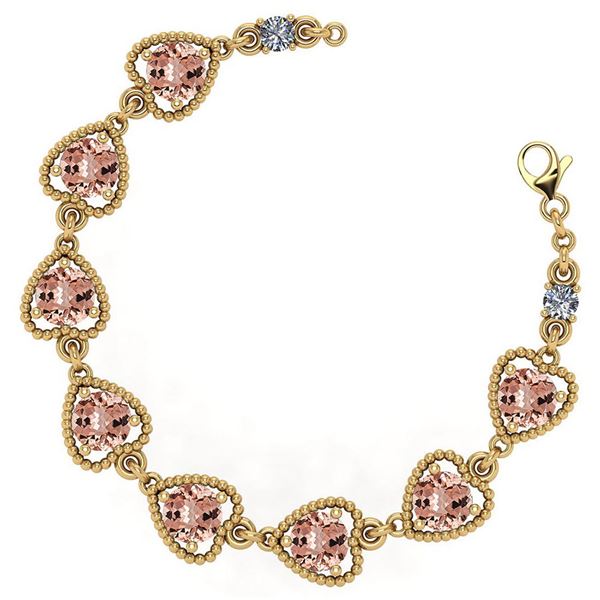 Certified 3.80 Ctw Morganite And Diamond VS/SI1 Bracele
