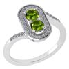 Image 1 : Certified 0.68 Ctw Peridot And Diamond 14k White Gold H