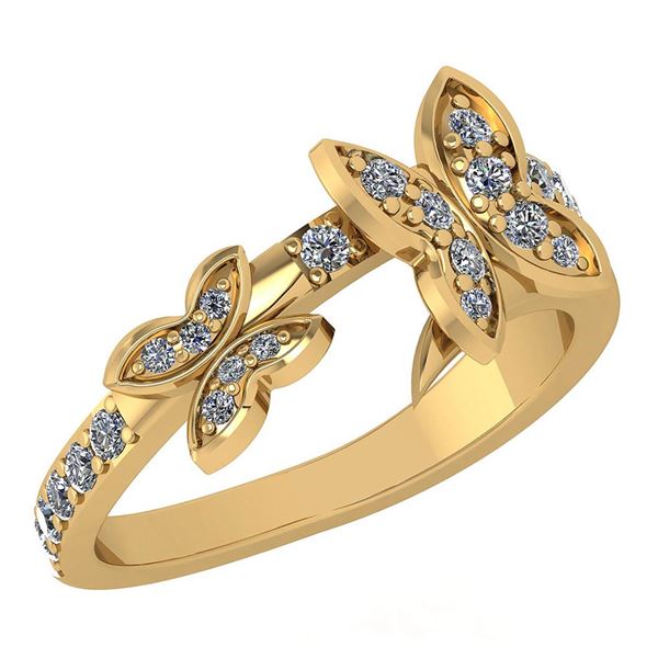Certified 0.33 Ctw Diamond Halo Ring For womens New Exp