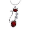 Certified 2.67 Ctw Garnet And Diamond VS/SI1 Cat Neckla