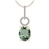 Image 1 : Certified 13.55 Ctw I2/I3 Green Amethyst And Diamond 14