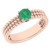 Certified 0.50 Ctw Emerald Solitaire14K Rose Gold Promi