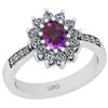 Certified 1.23 Ctw I2/I3 Amethyst And Diamond 10K White