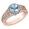 Image 1 : Certified 1.84 Ctw Blue Topaz And White Diamond VS/SI1