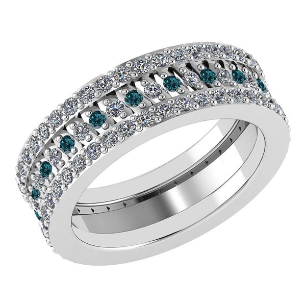 Certified 1.41 Ctw Treated Fancy Blue Diamond 14k Yello