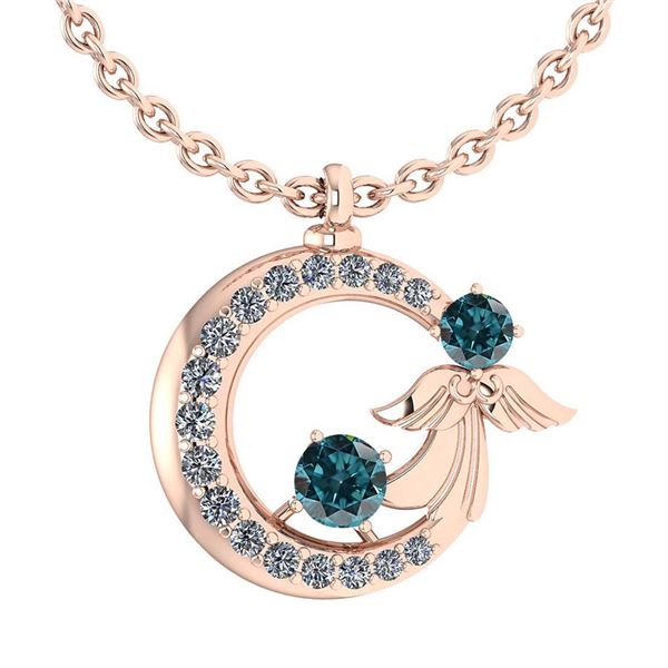 Certified 1.14 CtwTreated Fancy Blue Diamond And White