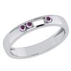 Image 1 : Certified 0.03Ctw Genuine Amethyst 14k White Gold Band