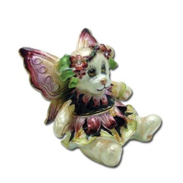 FLOWER BEAR PANSY JEWELED BOX