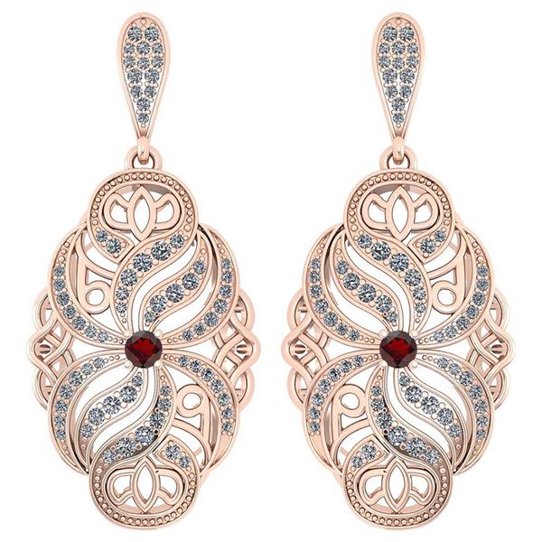 Certified 1.18 Ctw Garnet And Diamond Wedding/Engagemen