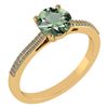 Image 1 : Certified 1.37 Ctw Green Amethyst And Diamond 14k Yello