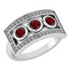 Image 1 : Certified 0.72 Ctw Garnet And Diamond Wedding/Engagemen