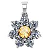 Image 1 : Certified 0.93 Ctw Citrine And Diamond Platinum Halo Pe
