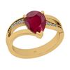 Image 1 : Certified 2.00 Ctw I2/I3 Ruby And Diamond 14K Yellow Go