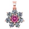 Certified 0.93 Ctw Pink Tourmaline And Diamond 14k Rose