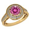 Certified 1.71 Ctw Pink Tourmaline And Diamond 14K Yell
