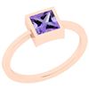 Certified 0.75 Ctw Amethyst 14K Rose Gold Solitaire Rin