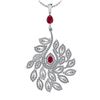 Image 1 : Certified 3.99 Ctw SI2/I1 Ruby And Diamond 14K White Go