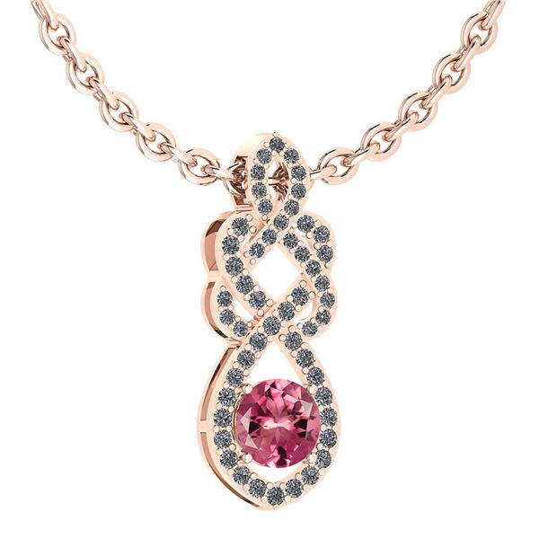 Certified 1.26 Ctw Pink Tourmaline And Diamond VS/SI1 N