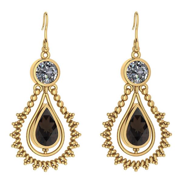 Certified 5.18 Ctw Smoky Quartz And Diamond SI2/I1 Dang