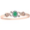 Image 1 : Certified 3.84 Ctw I2/I3 Emerald And Diamond 14K Rose G