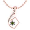 Image 1 : Certified 0.58 Ctw Peridot And Diamond 14k Rose Gold Ha