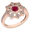 Image 1 : Certified 0.67 Ctw Ruby And Diamond VS/SI1 Engagement H
