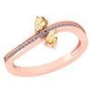 Certified 0.50Ctw Citrine And Diamond 18K Rose Gold Rin
