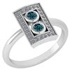 Certified 0.31 Ctw Treated Fancy Blue Diamond And White