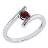 Certified 0.27 Ctw Garnet And Diamond 14k White Gold Ha
