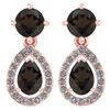 Certified 2.19 CTW Smoky Quarzt And Diamond 14k Rose Go