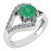 Certified 1.07 Ctw Emerald And Diamond VS/SI1 Halo Ring