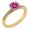 Image 1 : Certified 1.37 Ctw Pink Touramline And Diamond 14k Yell