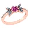 Image 1 : Certified 1.11 Ctw Pink Tourmaline And Diamond 14k Rose