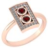 Image 1 : Certified 0.31 Ctw Garnet And Diamond 14k Rose Gold Hal