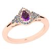 Image 1 : Certified 1.27 Ctw I2/I3 Amethyst And Diamond 10K Rose