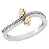 Image 1 : Certified 0.50Ctw Citrine And Diamond 18K White Gold Ri